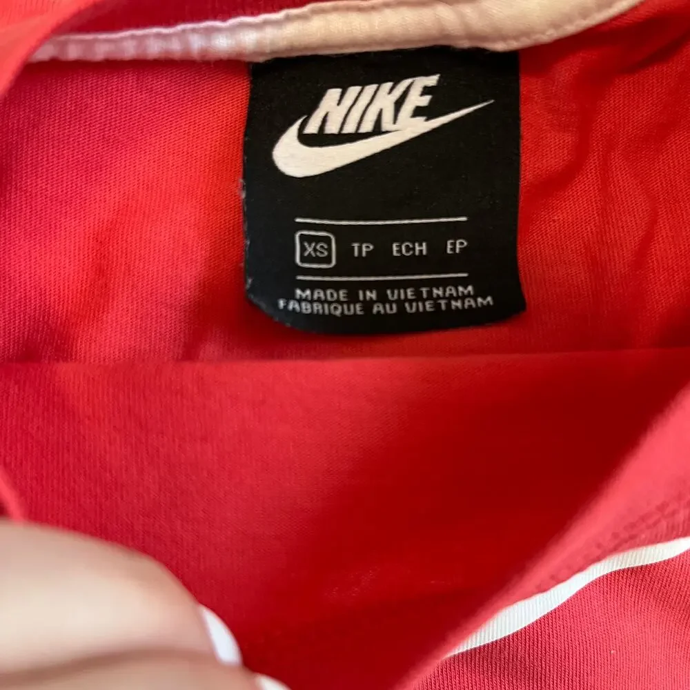 Nike Pink & White Colorblock Short Sleeve Crop Top Size XS